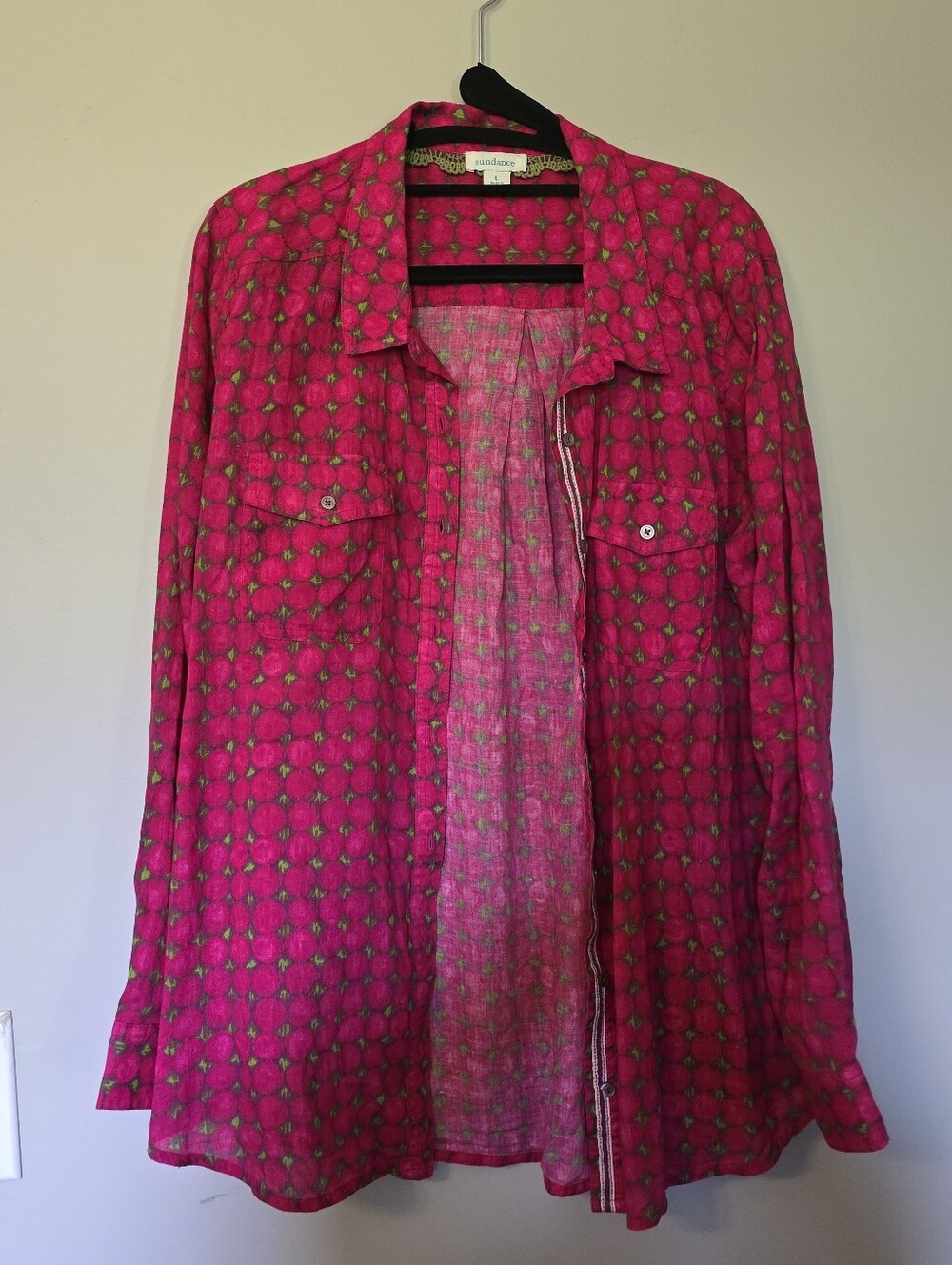 Sundance Pink and Green Printed Blouse